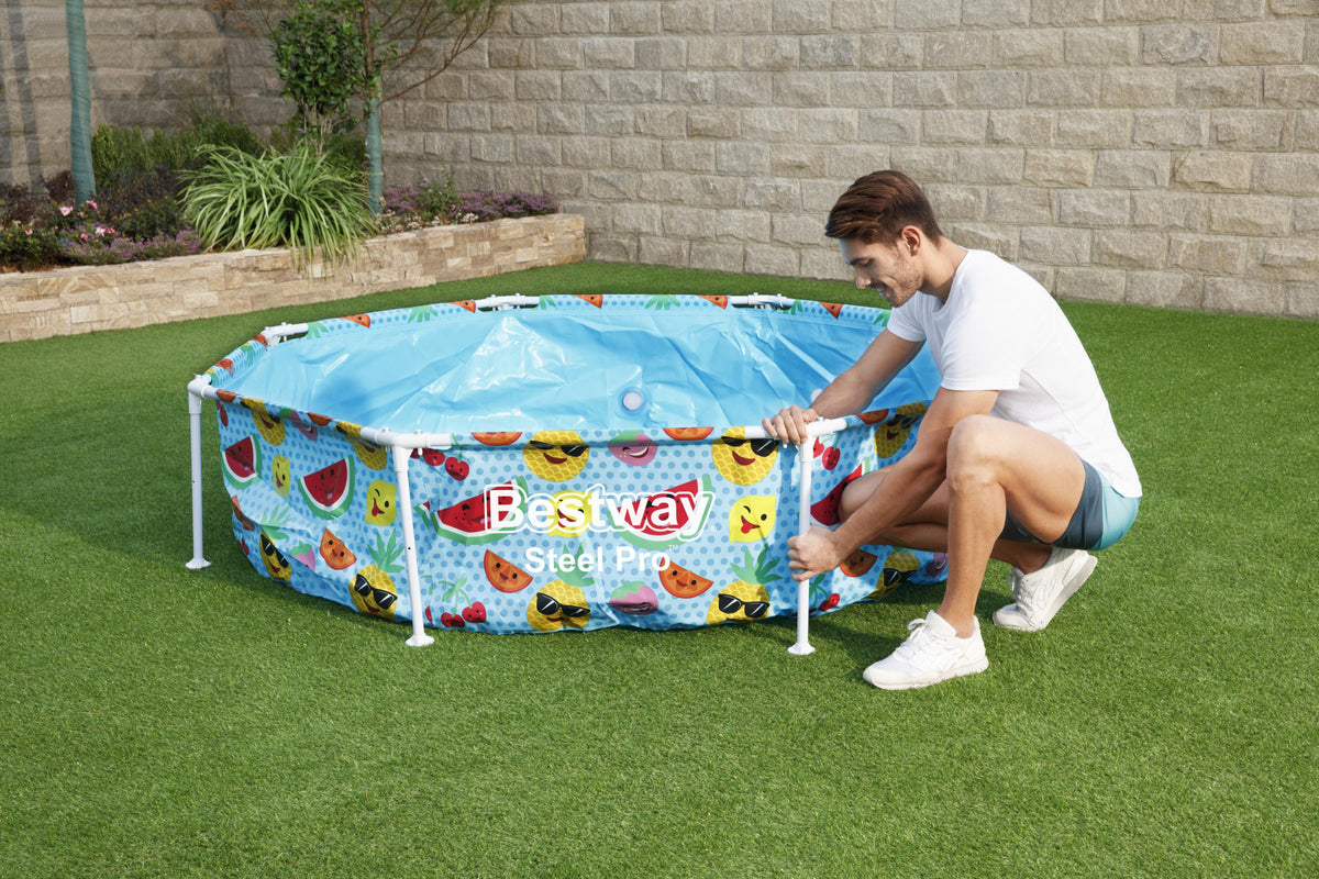 Bestway Steel Pro UV Careful Splash-in-Shade Round Above Ground Play Pool - 244x51cm
