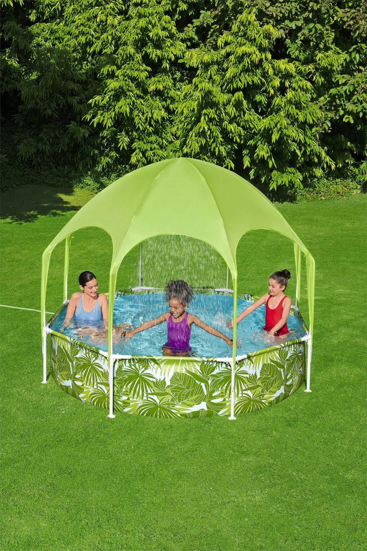 Bestway Steel Pro UV Careful Splash-in-Shade Round Above Ground Play Pool - 244x51cm