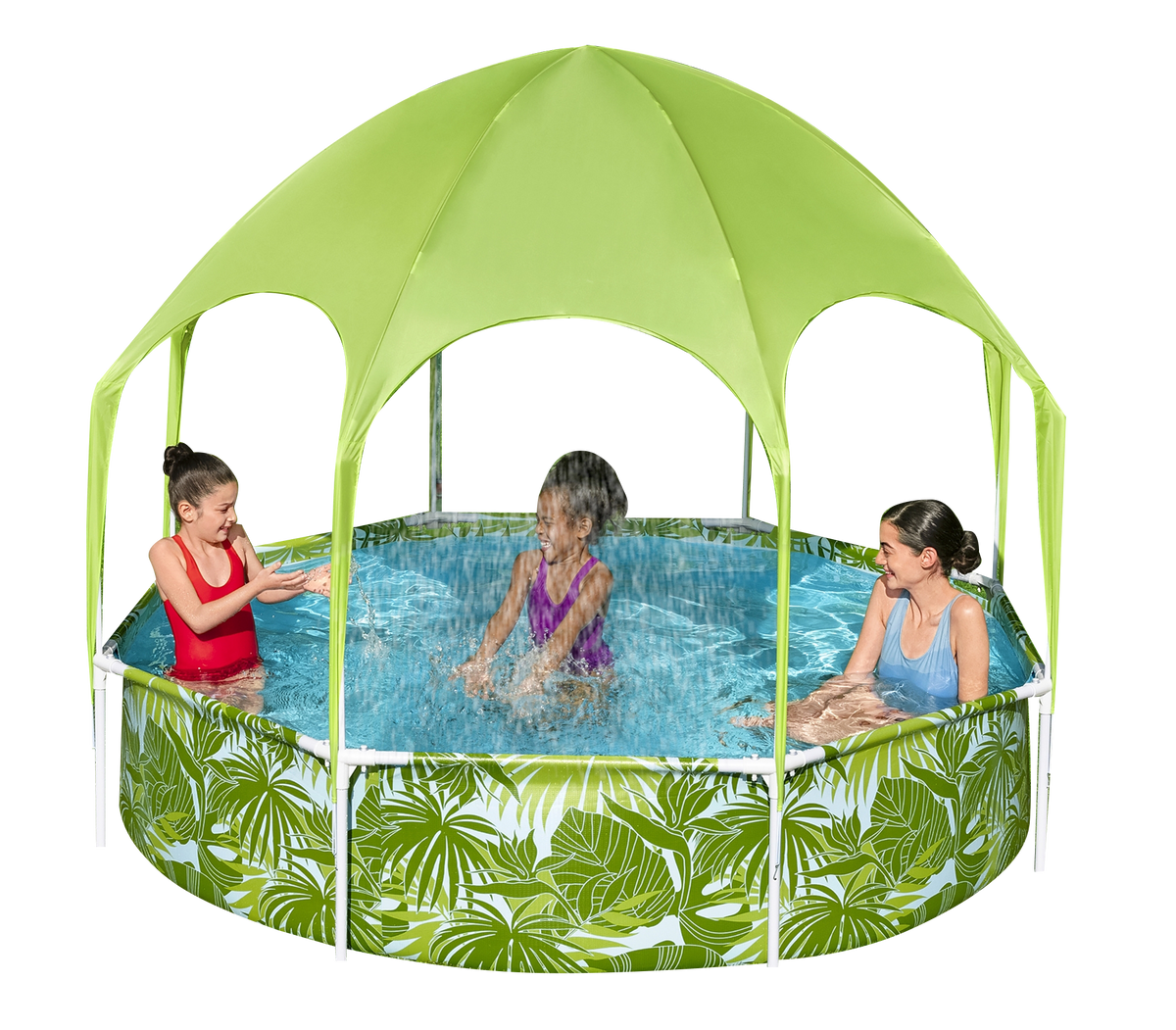 Bestway Steel Pro UV Careful Splash-in-Shade Round Above Ground Play Pool - 244x51cm
