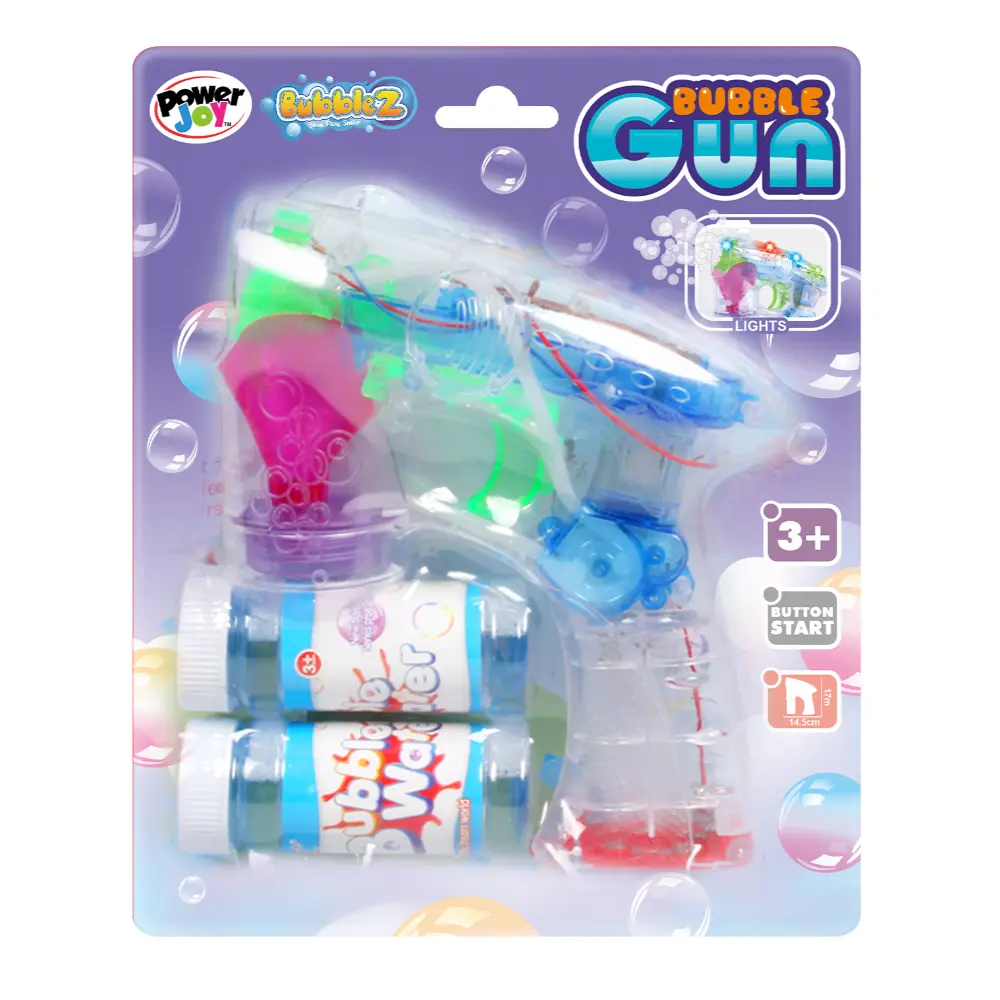 Power Joy Bubble Gun with Lights Battery Operated