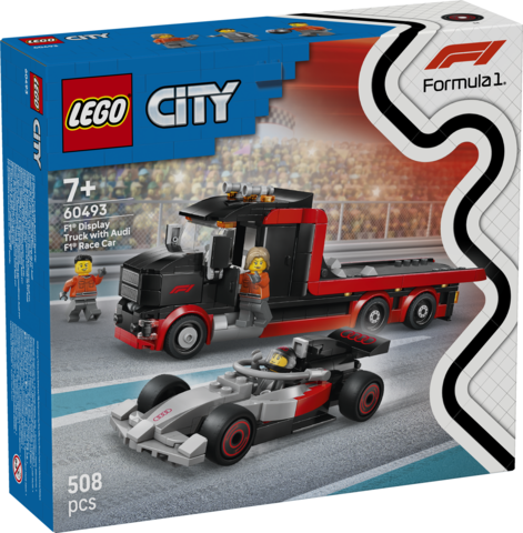 Lego City F1 Display Truck with Audi F1 Race Car 60493 Building Set