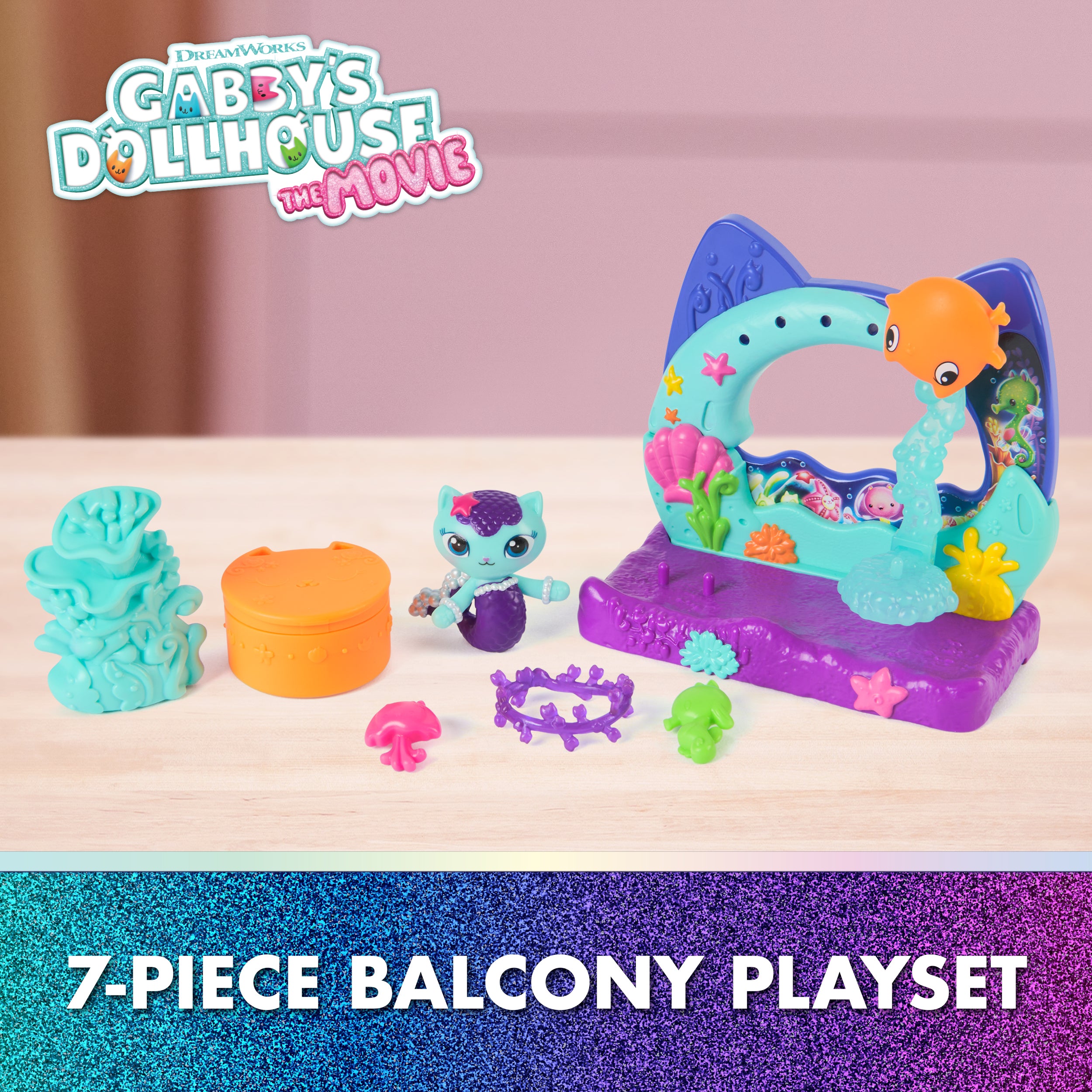 Gabby’s Dollhouse Queen Kitty Fairy Garden Balcony
