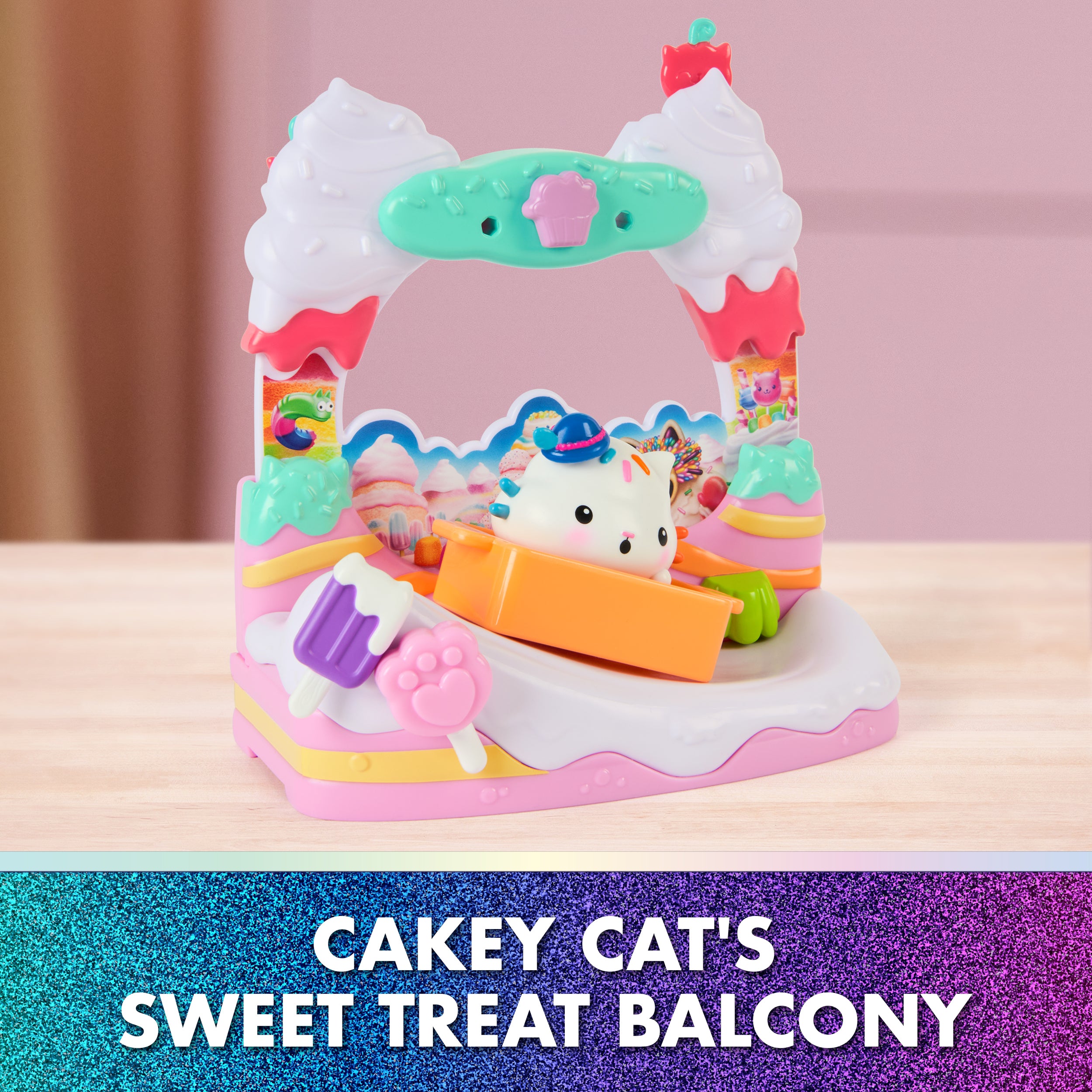 Gabby’s Dollhouse Queen Kitty Fairy Garden Balcony