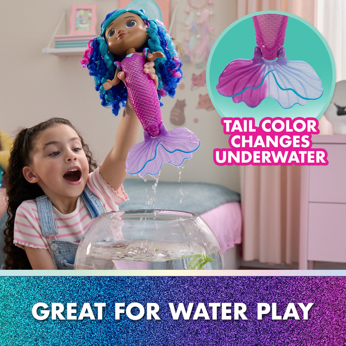 Gabby's Dollhouse Movie Sing & Shine Mermaid Doll With Sounds