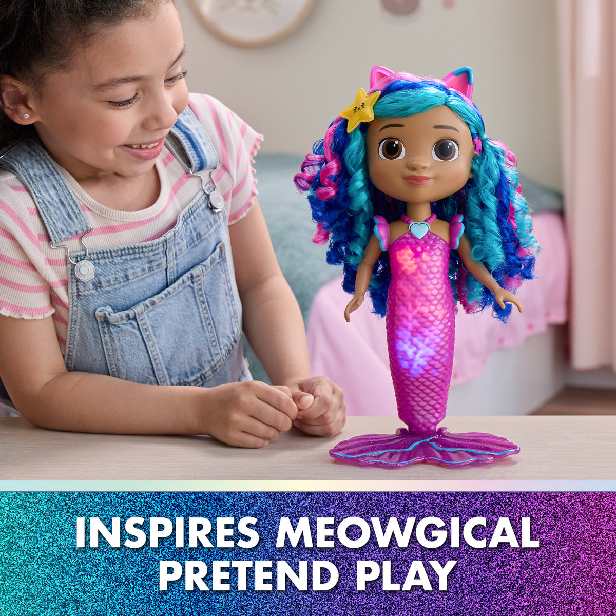 Gabby's Dollhouse Movie Sing & Shine Mermaid Doll With Sounds