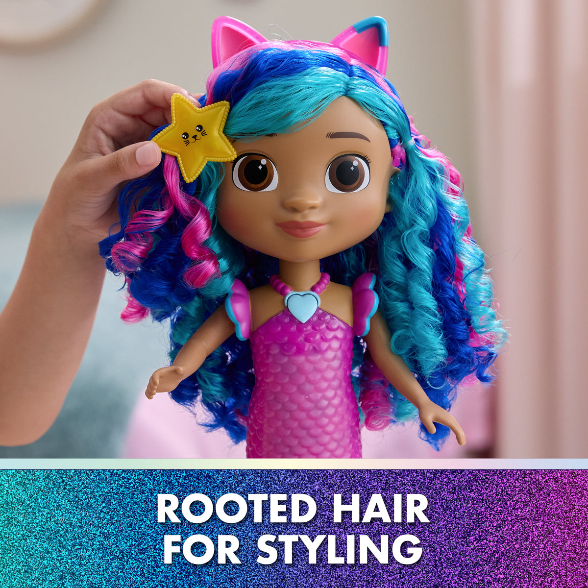 Gabby's Dollhouse Movie Sing & Shine Mermaid Doll With Sounds