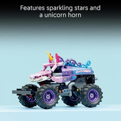 Lego Technic Monster Jam Sparkle Smash Pull-Back Truck Unicorn Themed Toys for KIds