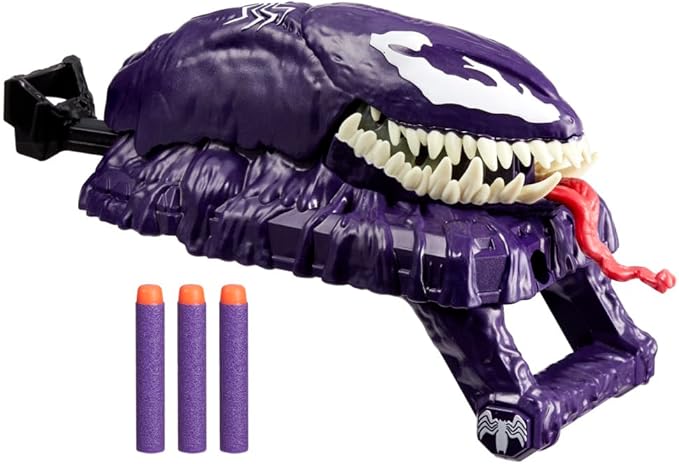 Marvel Spider-Man Venom Versus NERF Venom Strike Blaster