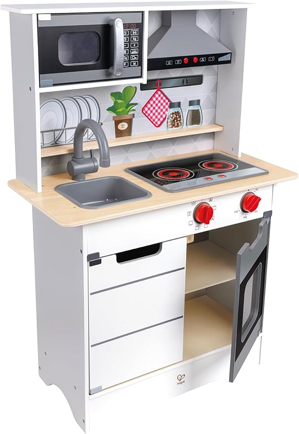 HAPE Super Serve Kitchen Playset for Kids Pretend Cooking & Roleplay Toy Set