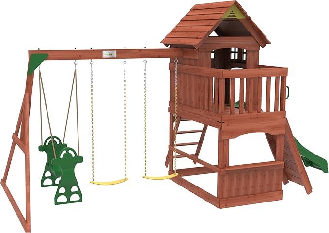 Kids Kiddoro Playful Peaks Swing Set - Backyard Outdoor Playground