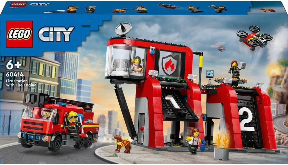 Lego Fire Station with Fire Truck