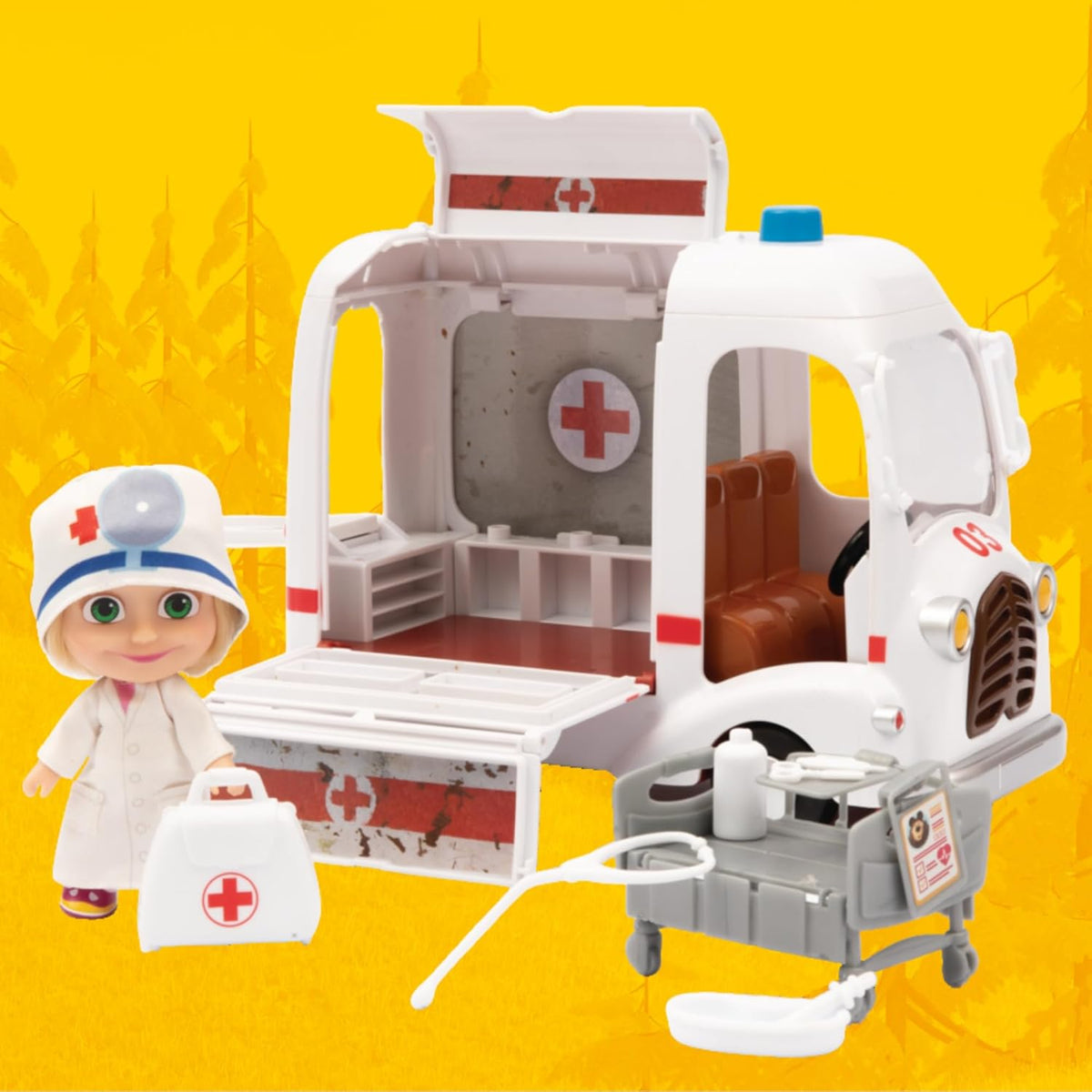 Masha and the Bear Ambulance with 12cm Masha Doll