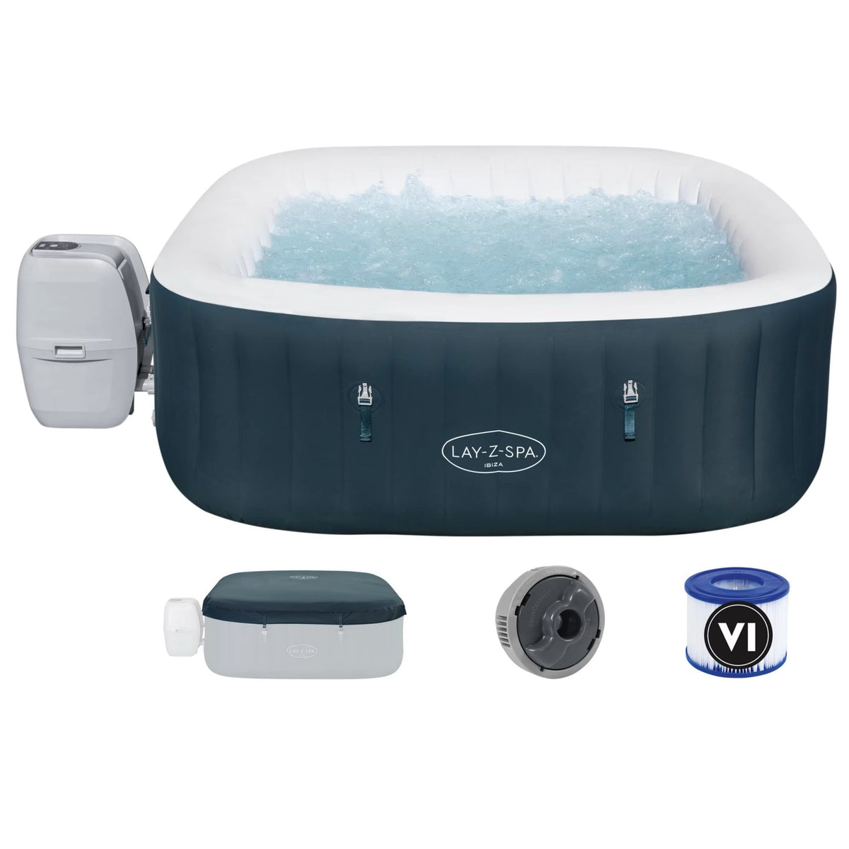 Bestway Lay-Z-Spa Ibiza Energysense Airjet 6 Dark Green Square 180x180x265cm