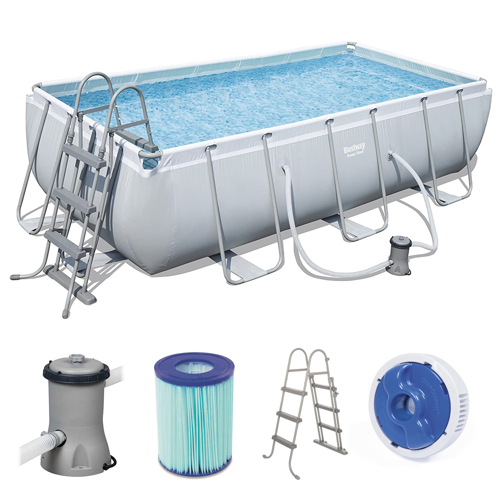 Bestway Power Steel Rectangular Pool Set 404x201x100cm