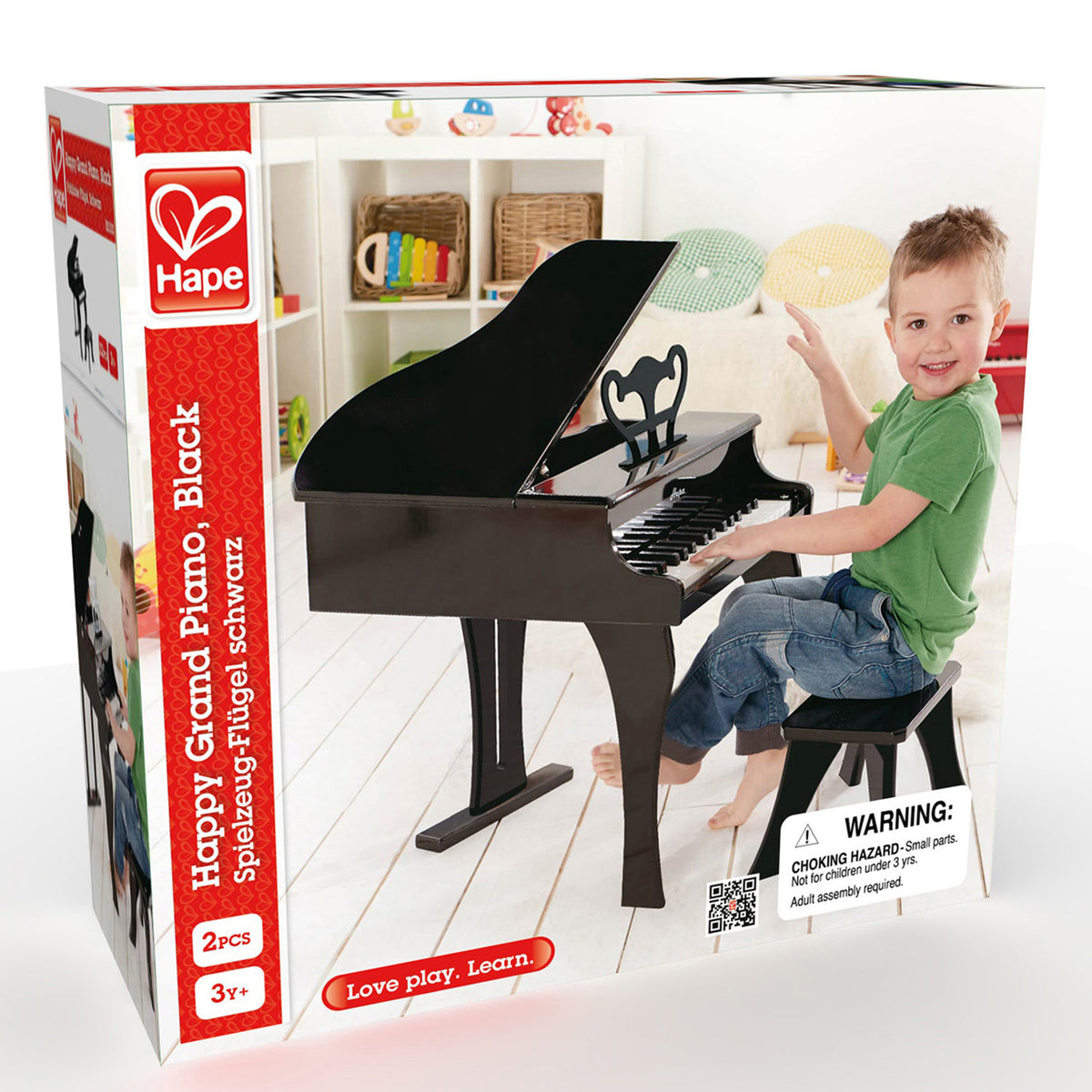 Hape Happy Grand Piano أسود مجموعة لعب for Kids