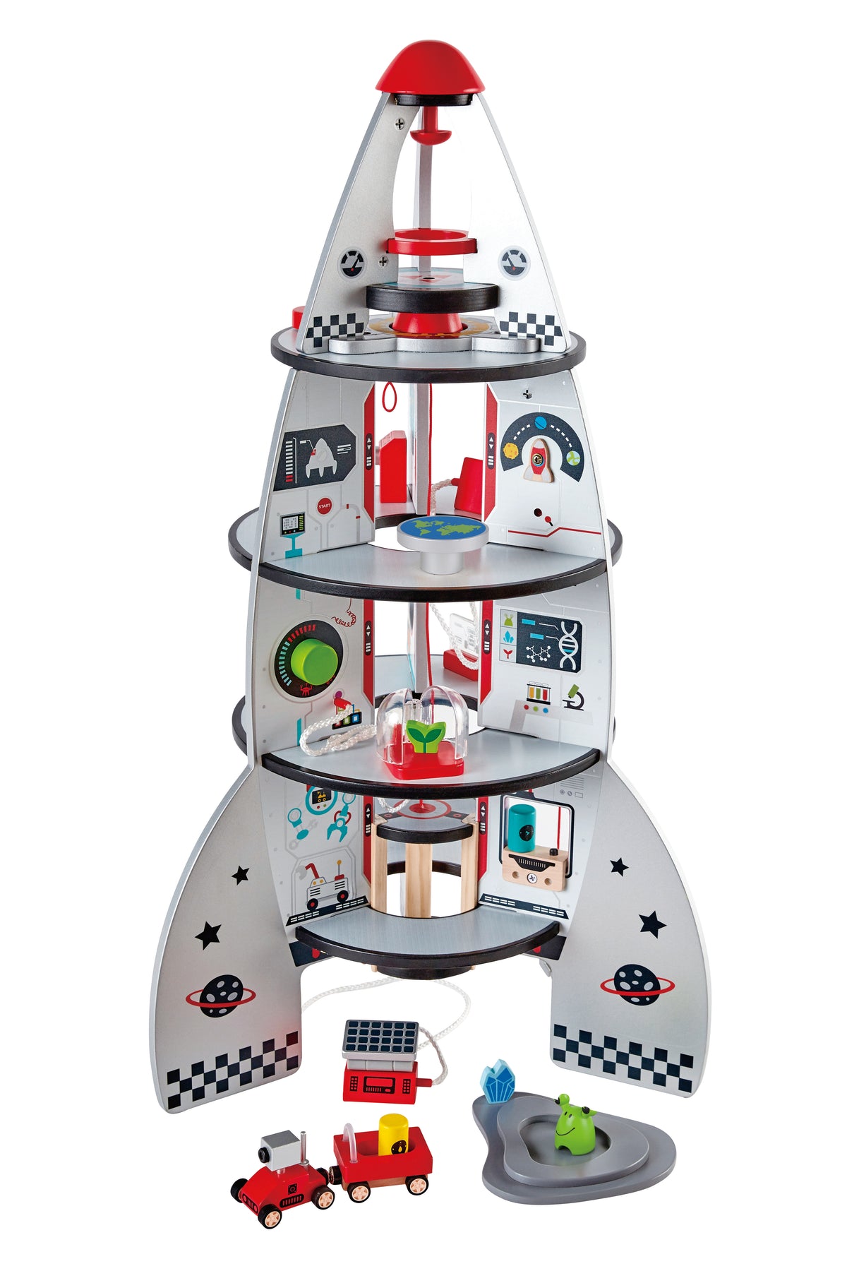 Hape Four-Stage Rocket Ship Wooden STEM Learning and Roleplay