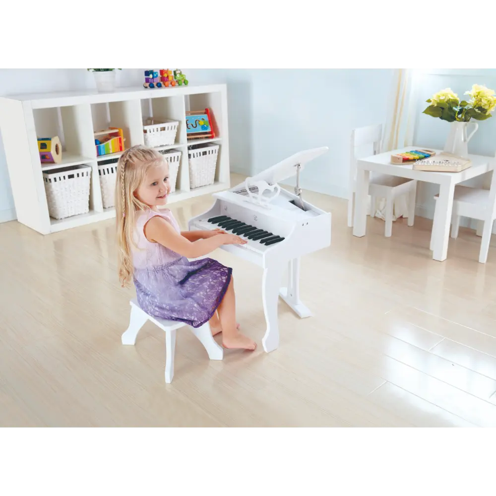 Hape Deluxe Grand Piano أبيض Interactive Musical Toy for Kids
