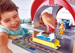 Hape Grand City Station Wooden Train & Railway Playset for Kids