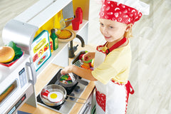 Hape Deluxe Kitchen Kids Playset with Fan Fryer and Accessories