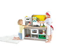 Hape Deluxe Kitchen Kids Playset with Fan Fryer and Accessories