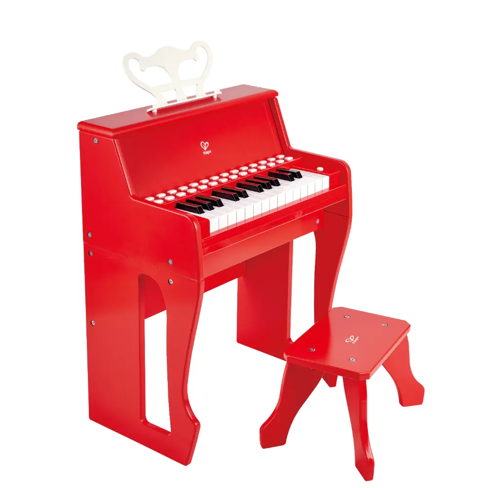 Hape Learn with Lights Red Piano and Stool Musical Toy for Kids