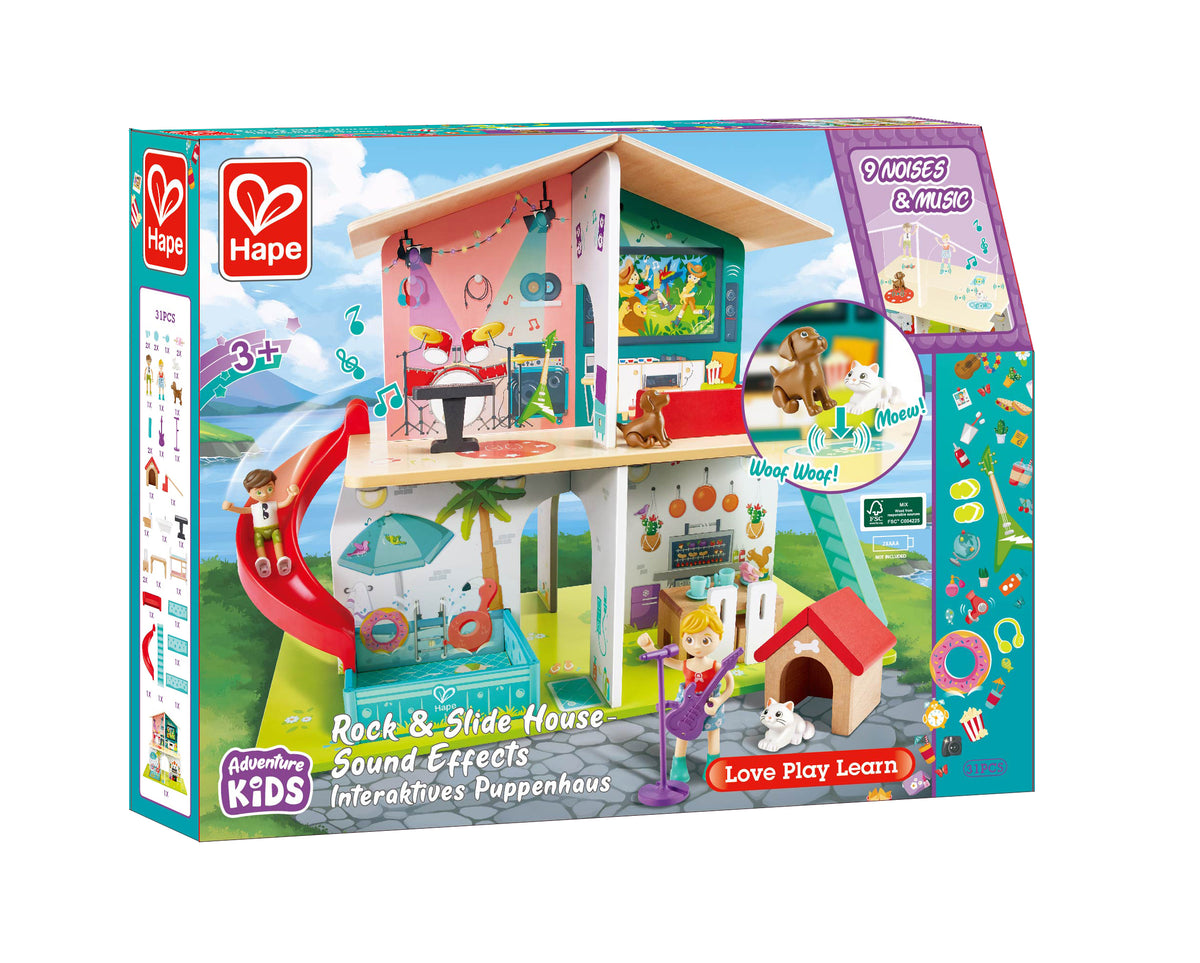 Hape Rock & Slide مع Sound Effects Interactive Playhouse for Kids
