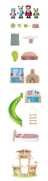 Hape Pandas’ Bamboo House Wooden Animal Playset for Kids