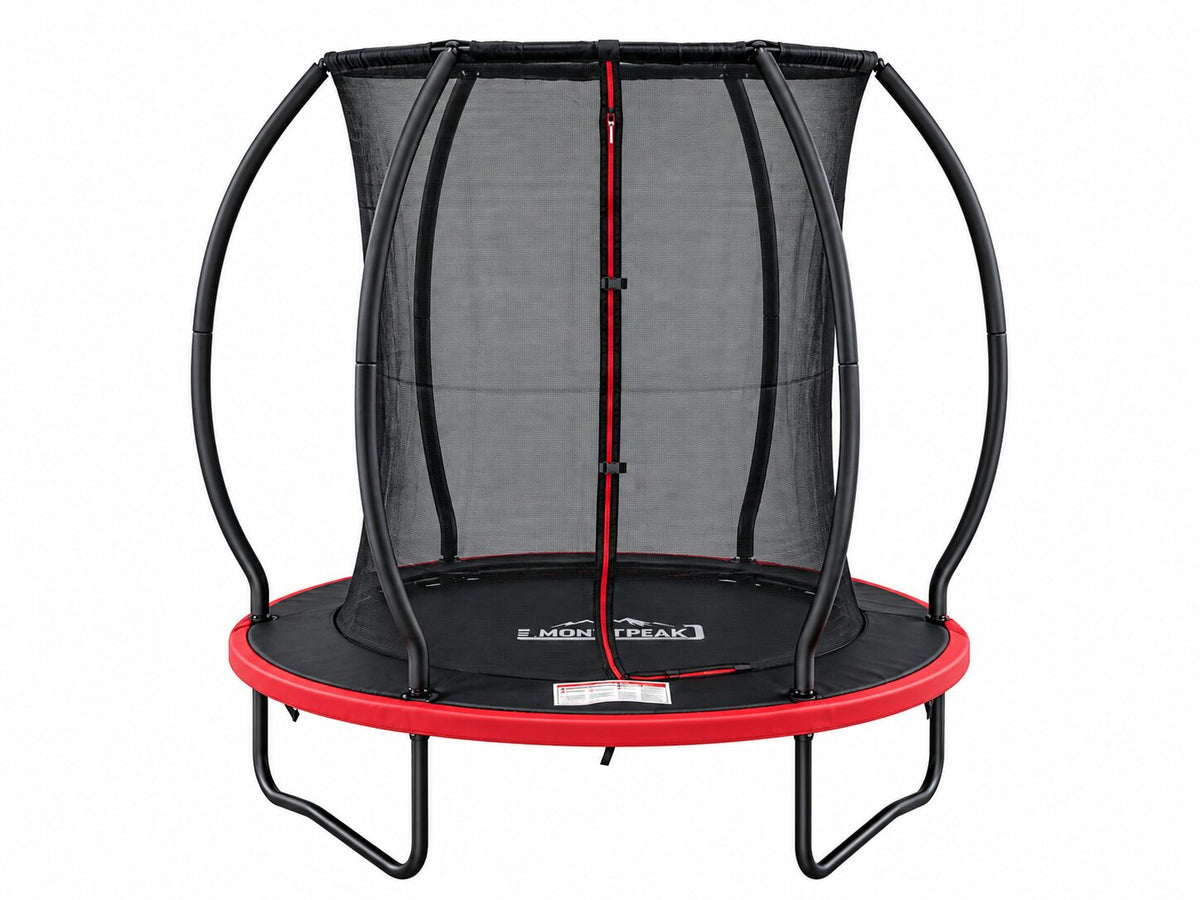 Mountpeak Pumpkin Trampoline with Ladder - Black & Red, 6ft