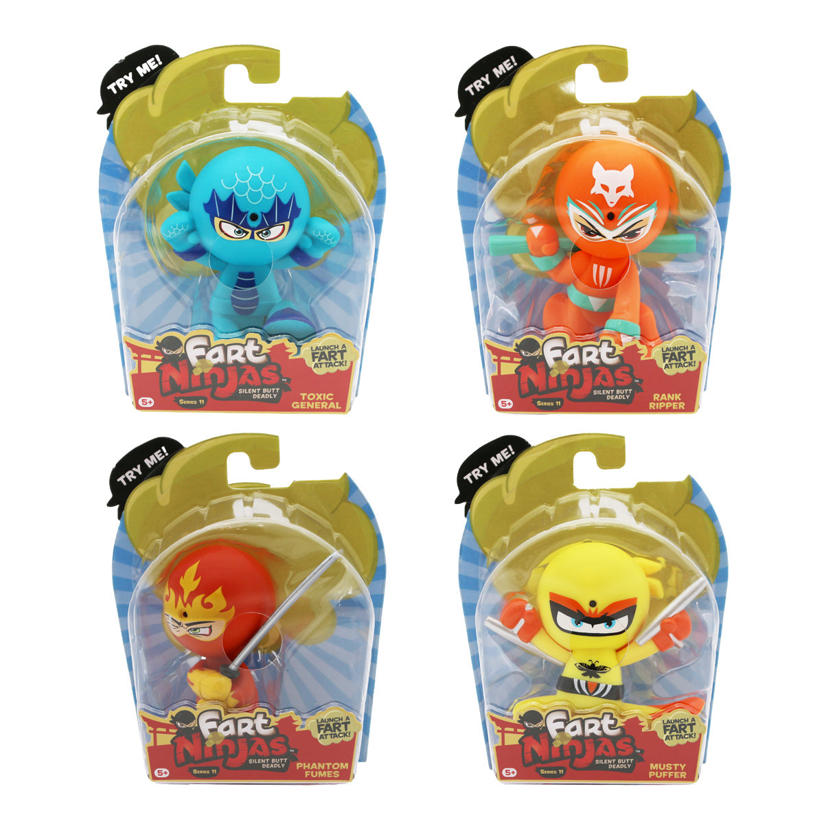 Fart Ninjas Series 11 Mini Action Figures with Realistic Fart Noises Assorted - Sold per piece