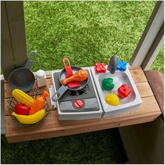 KidKraft Pioneer Cottage Wooden Outdoor Playhouse