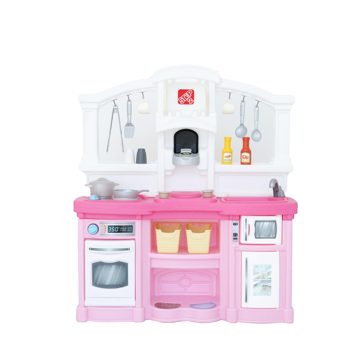 Step2 Fun With Friends Kitchen Playset for Kids (Pink) - Pretend Cooking Toy for Toddlers & Children
