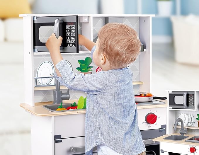 HAPE Super Serve Kitchen Playset for Kids Pretend Cooking & Roleplay Toy Set