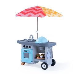 Step2 Kids Grill & Go BBQ Cart with Umbrella - Outdoor Playset for Kids