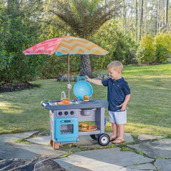 Step2 Kids Grill & Go BBQ Cart with Umbrella - Outdoor Playset for Kids
