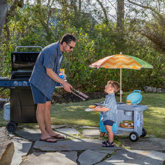 Step2 Kids Grill & Go BBQ Cart with Umbrella - Outdoor Playset for Kids