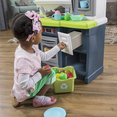 Step2 Lifestyle Custom Kitchen (494799) - Interactive Kitchen Playset with Accessories for Kids
