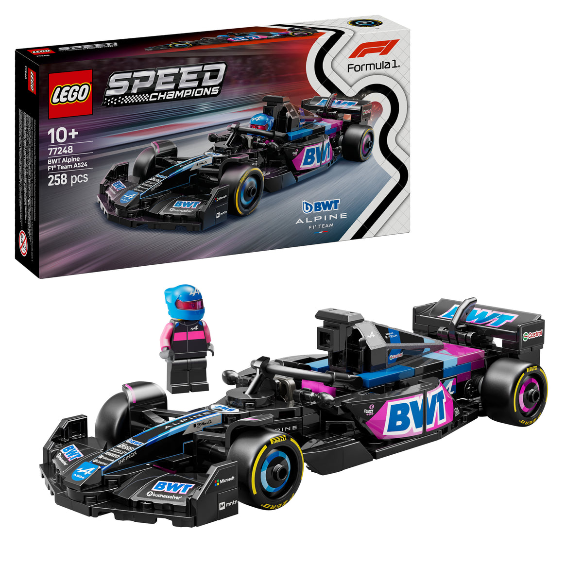 Lego Speed Champions BWT Alpine F1 Team A524 Race Car Building Set 258 Pieces
