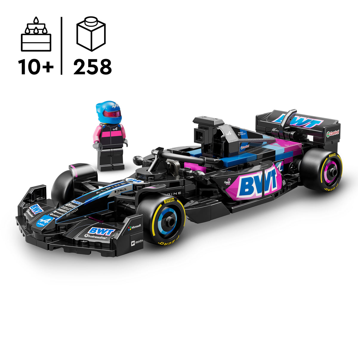 Lego Speed Champions BWT Alpine F١ Team A٥٢٤ Race سيارة مجموعة بناء ٢٥٨ قطعة