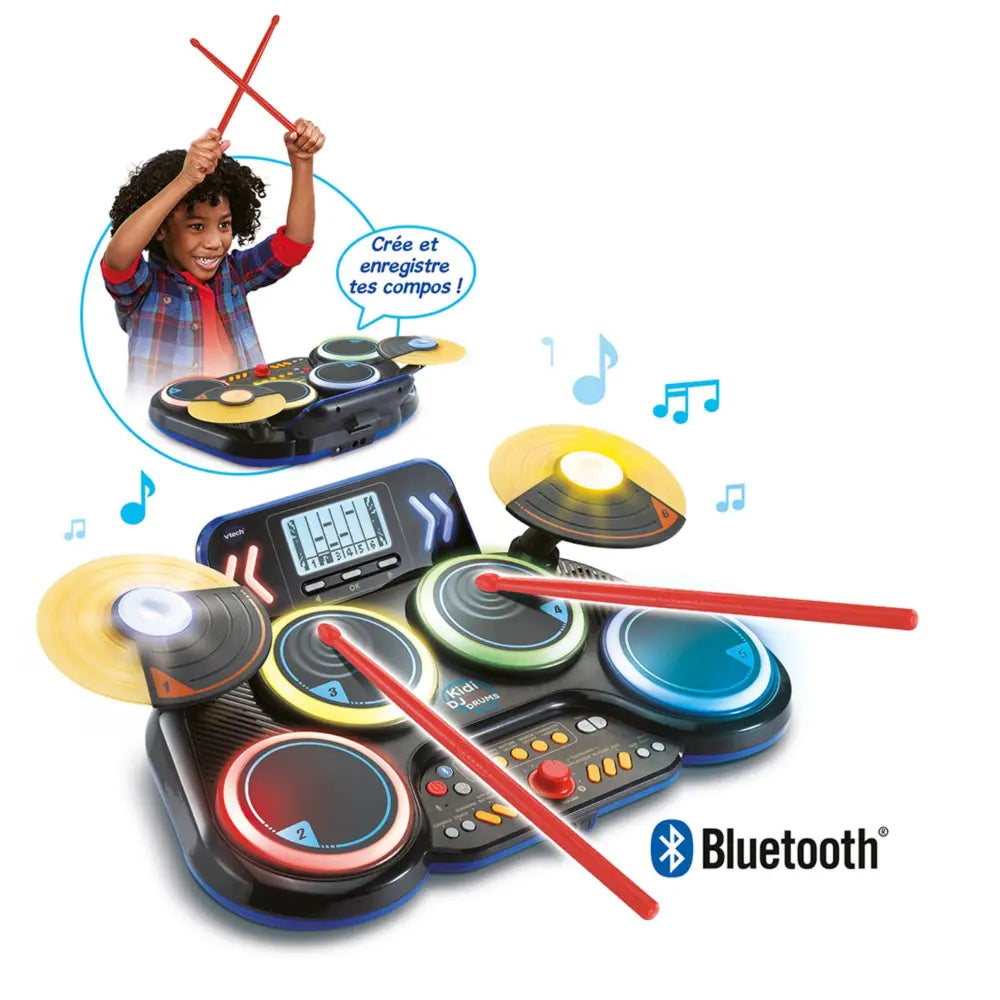 VTech Kidi DJ Drums - Electronic Drums with Light Effects and Learning Mode - For Children