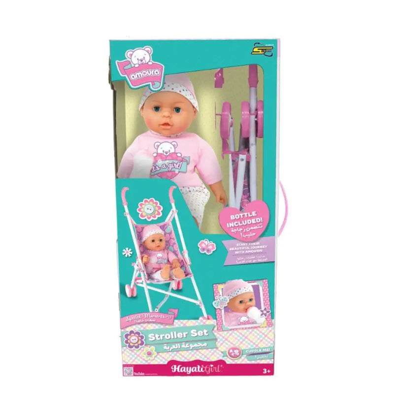 Baby Amoura Stroller Set With Doll 16-Inch Series 1
