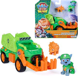 مجموعات لعب المركبات - Paw Patrol: The Dino Movie Rocky’s Dino Rescue Recycler Vehicle مع Rocky & Dino Figures
