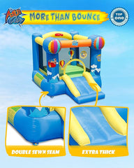 Happy Hop Hot Air Baloon Slide And Hoop Bouncer