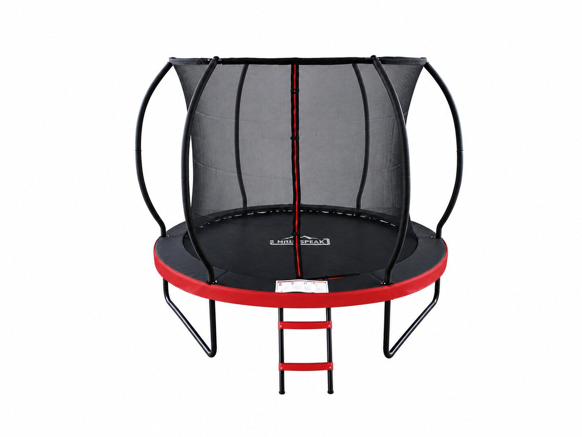 Mountpeak Pumpkin Trampoline with Ladder - Black & Red, 8ft