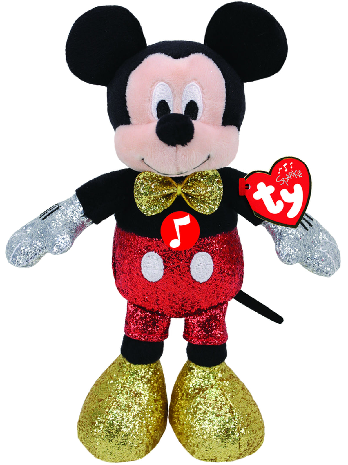 TY Disney Mickey Sparkle أحمر مع Sound Medium