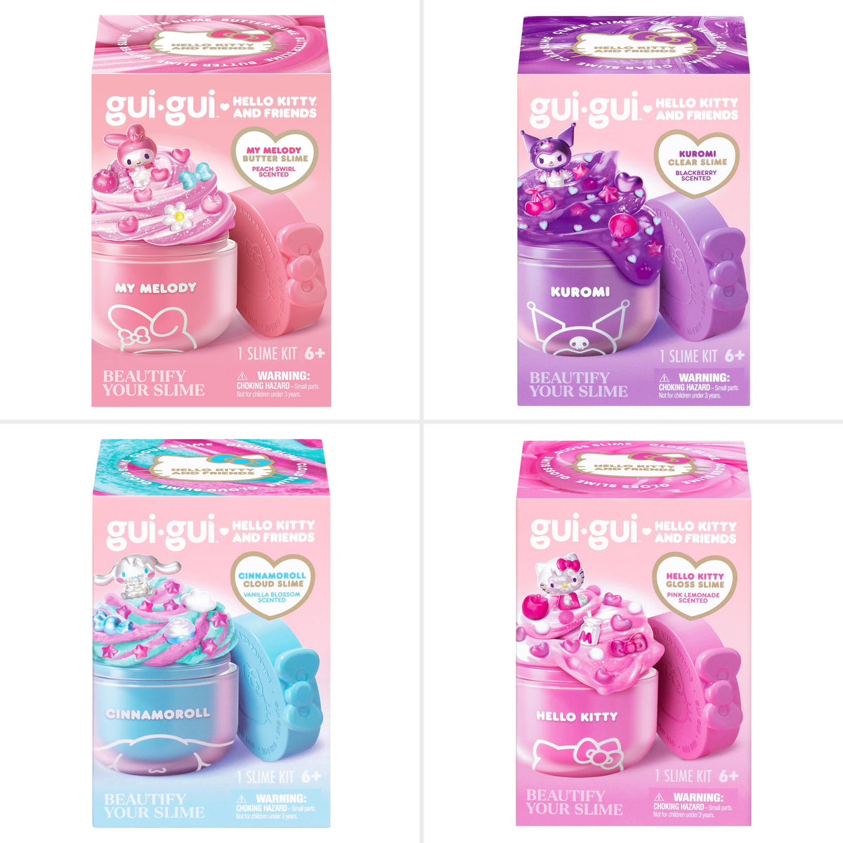 Gui Gui Hello Kitty & Friends Surprise سلايم Single Pack for Kids, متنوع - تباع بالقطعة (Random Selection)
