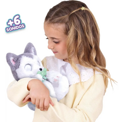 Baby Paws Husky Adorable Plsh Puppy  Battery Operated