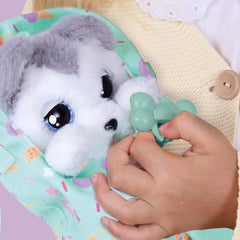 Baby Paws Husky Adorable Plsh Puppy  Battery Operated