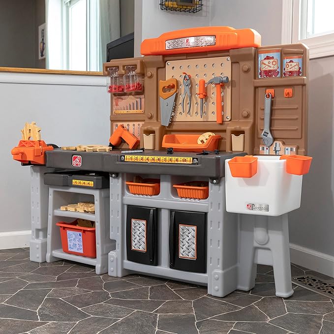 Step2 Pro Play Workshop & Utility Bench with Drill & Tools Playset for Kids