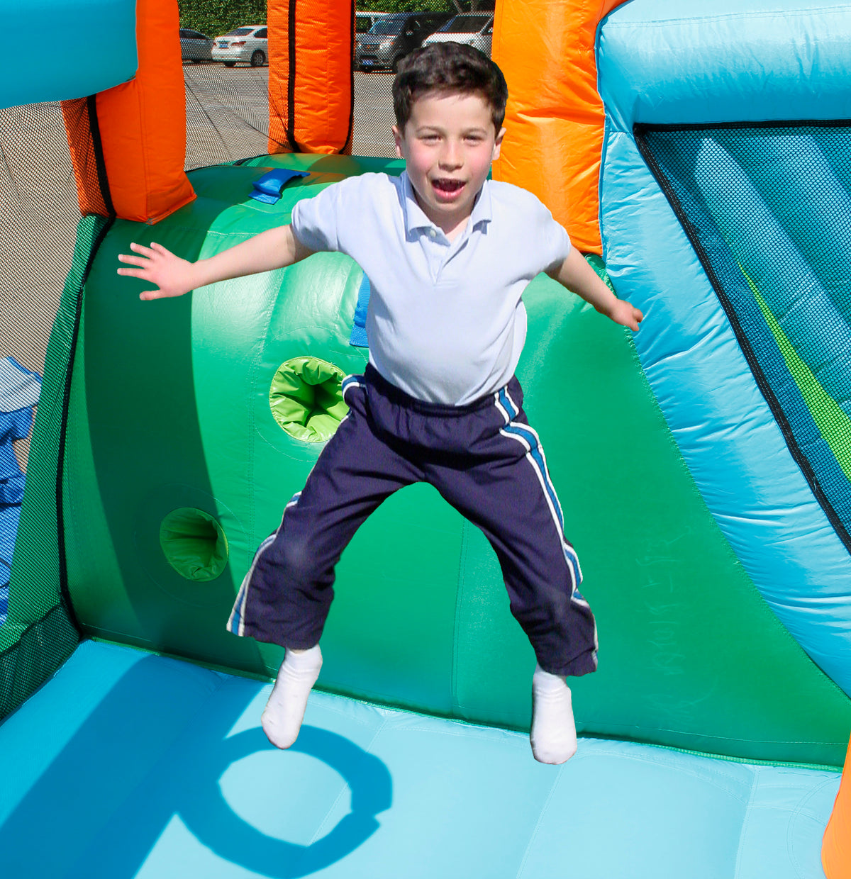 Happy Hop The Oasis ٧-in-١ Inflatable Playground ٤٣٠x٣٧٥x٢٠٥cm