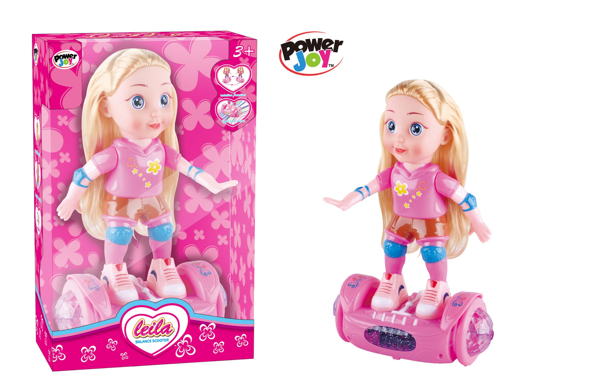 Power Joy Leila Scooter Doll 28cm with Light & Music Fashion Doll Scooter Playset